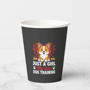 Vasos De Papel Chica ama el entrenamiento de perros Corgi