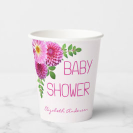 Vasos De Papel Chica Baby Shower Pink Purple Dahlia