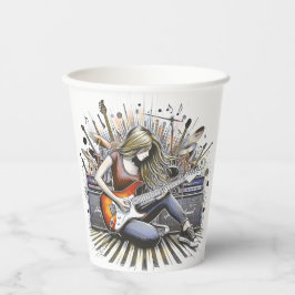 Vasos De Papel Chica con vibraciones musicales