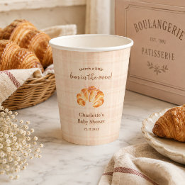 Vasos De Papel Chica Croissant con Bollo en el Horno Fiesta de Be