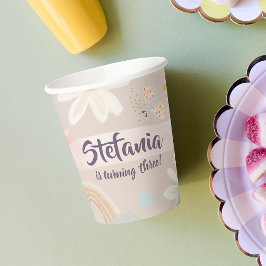 Vasos De Papel Chica Cumpleaños Rosa Pastel Taza de Papel Persona