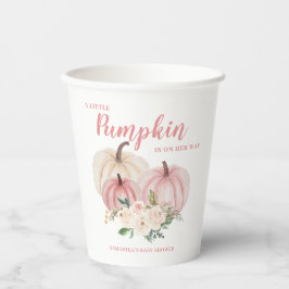 Vasos De Papel Chica de calabaza rosa pequeño Baby Shower
