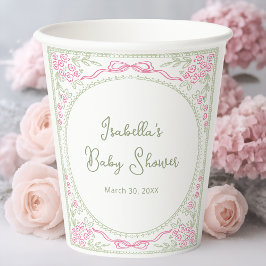 Vasos De Papel Chica de flores silvestres para baby shower