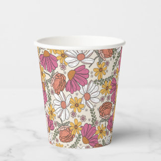 Vasos De Papel Chica de flores silvestres Tema
