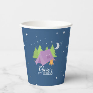 Vasos De Papel Chica de glamping Cumpleaños de camping tienda púr