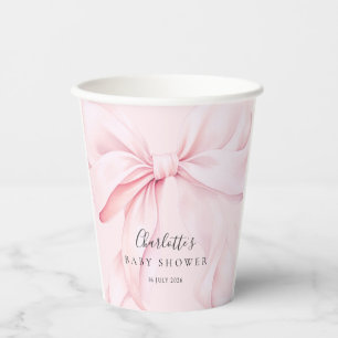 Vasos De Papel Chica de lazo rosa Baby Shower