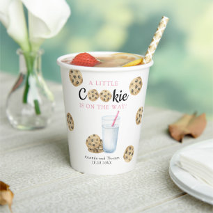 Vasos De Papel Chica de leche y galletas Baby Shower