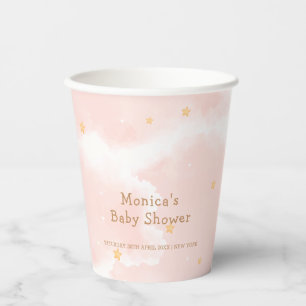 Vasos De Papel Chica de Nueve Estrellas de la Nube Elegante Rosa