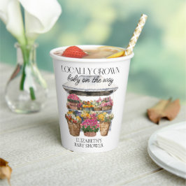 Vasos De Papel Chica de Tiendas Florales en el Mercado Local Baby
