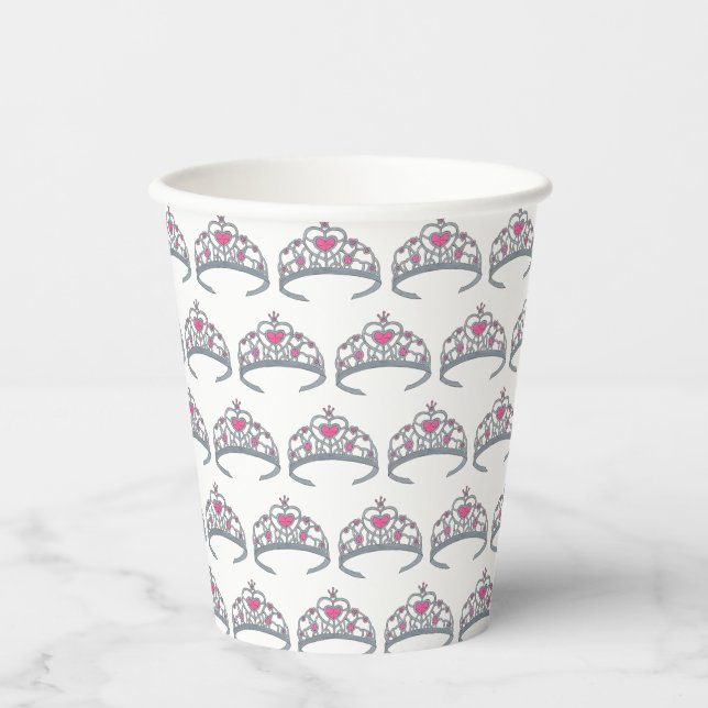 Vasos De Papel Chica del partido de cumpleaños de la princesa ros (Anverso)