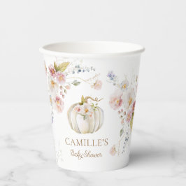 Vasos De Papel Chica Floral de calabaza Baby Shower