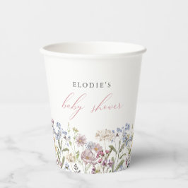 Vasos De Papel Chica floral de la Copa de Papel de Baby Shower Wi