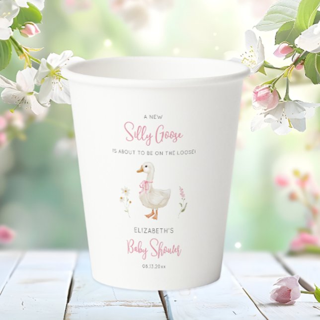 Vasos De Papel Chica Floral Silly Goose Baby Shower (Subido por el creador)