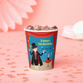 Vasos De Papel Chica mago muestra fiesta de cumpleaños