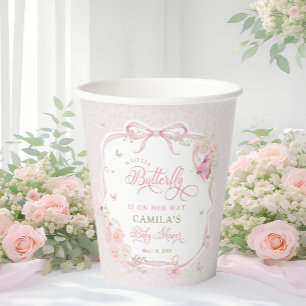 Vasos De Papel Chica Mariposa Pequeña Baby Shower
