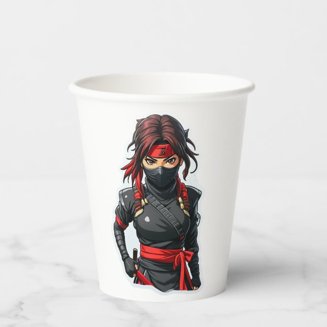 Vasos De Papel Chica Ninja (Anverso)
