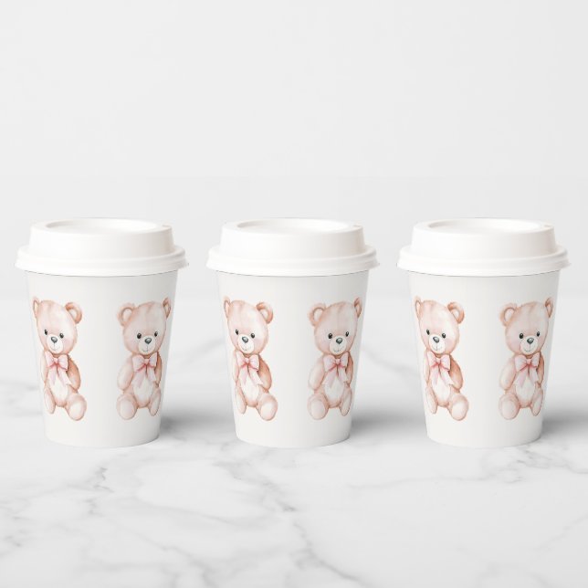 Vasos De Papel Chica Oso de Peluche Baby Shower (Multi)
