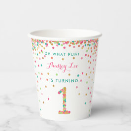 Vasos De Papel Chica primera fiesta de cumpleaños