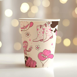 Vasos De Papel Chica Primera fiesta de cumpleaños de Rodeo Cowgir