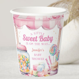 Vasos De Papel Chica rosa de Baby Shower de Candyland