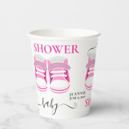 Vasos De Papel Chica Rosa divertido Baby Shoes BABY SHOWER