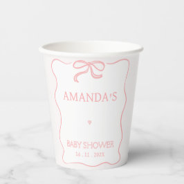 Vasos De Papel Chica rosa moderno dobla Baby Shower