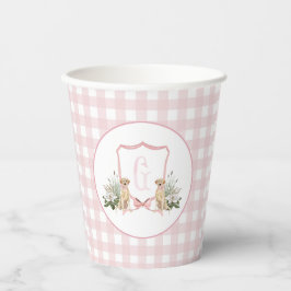 Vasos De Papel Chica Rosa Preppy Sur Perro Baby Shower