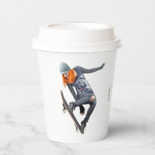 Vasos De Papel Chica Skateboarder Paper Cup HAMbyWG