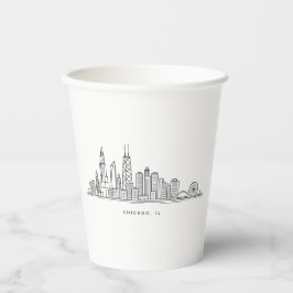 Vasos De Papel Chicago IL Cityscape Illustration