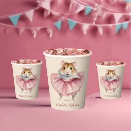 Vasos De Papel Chicas Ballerina Hamster Fiesta de baile de cumple