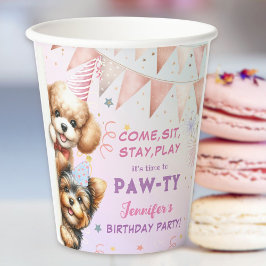 Vasos De Papel Chicas Cachorro deja a Pawday