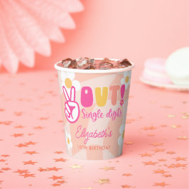 Vasos De Papel Chicas de dígitos únicos de Peace Out Décima Fiest