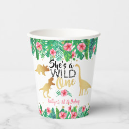 Vasos De Papel Chicas de Dinosaurios Salvajes