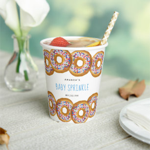 Vasos De Papel Chicas de Donut Modernas Baby Shower Sprinkle