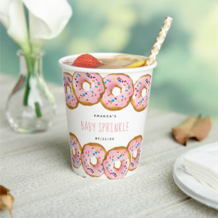 Vasos De Papel Chicas de Donut modernos Baby Shower Sprinkle