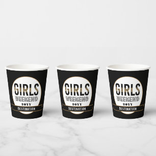 Vasos De Papel Chicas de fin de semana Chicas personalizados viaj