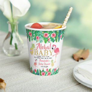 Vasos De Papel Chicas de Summer Beach Luau Tropical Baby Shower