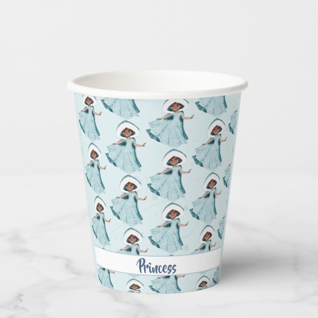 Vasos De Papel Chicas encantados de la princesa navidad copos de  (Anverso)