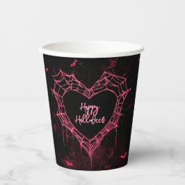 Vasos De Papel Chicas góticos rosados de la web de Heart Spider H