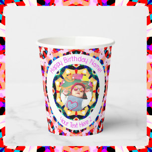 Vasos De Papel Chicas Niños Feliz cumpleaños Estrella Personaliza