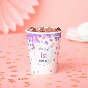 Vasos De Papel Chicas Primera Fiesta de Cumpleaños 
