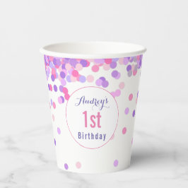 Vasos De Papel Chicas Primera Fiesta de Cumpleaños