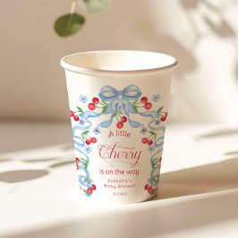 Vasos De Papel Chico Arco Azul Cereza Baby Shower