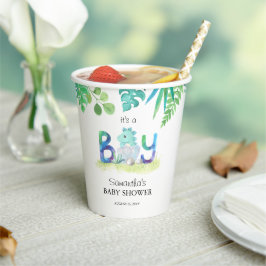 Vasos De Papel Chico Cumpleaños de dinosaurio 'Es un niño'