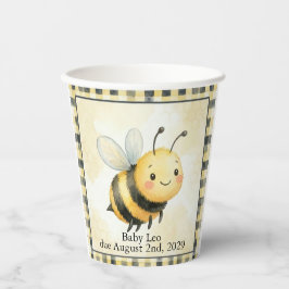Vasos De Papel Chico de abeja insecto baby shower