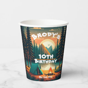 Vasos De Papel Chicos acampando Adventure Birthday Party Paper cu