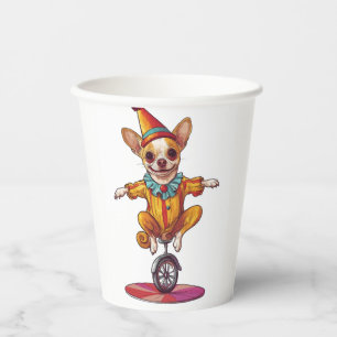 Vasos De Papel Chihuahua Payaso � Perro de Circo Divertido
