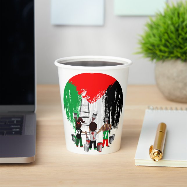 Vasos De Papel Children of Gaza Painting Palestine Flag  (in situ)