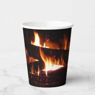 Vasos De Papel Chimenea invierno cálido