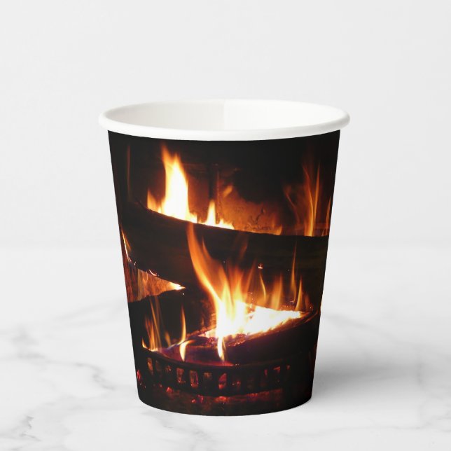 Vasos De Papel Chimenea invierno cálido (Izquierda)